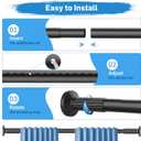 Tension Curtain Rod 51-166 Inch(4.25-13.83Ft), Extra Long Outdoor Tension Rod for Patio Window, No Drill Dual-End Adjustable Spring Shower Rod, Rust Proof Easy to Install, Rod Diameter 1.26In, Black