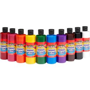 Cra-Z-Art Washable Tempera Paint Bulk Pack 10ct, Assorted Colors 8oz each bottle