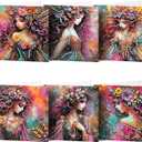pigpigboss 6 Packs Angel Diamond Painting Greeting Cards | With Envelope, Fairy Diamond Art, Special Shaped Flower Wings, Birthday Blessing Arts Crafts for Adult