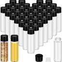 Lallisa 150 Pcs 7 ml Glass Vials with Screw Black Caps Plastic Stoppers, Leak-proof Clear Small Sample Vials Bulk for Essential Oils, Holy Water, Medical Specimens, DIY Crafts, Travel Containers