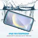 Lanhiem for Samsung Galaxy S24 Phone Case, IP68 Waterproof Dustproof, Built-in Screen Protector, Rugged Full Body Shockproof Protective Cover for Galaxy S24 5G 6.2 Inch, Light Blue