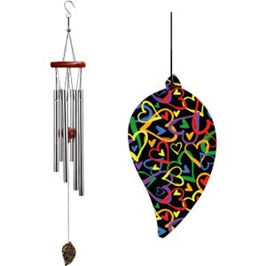 Wind Chimes 28 Inch Heart Sympathy Wind Chimes Sympathy Gift Home Decor Suitable for Outdoor, Garden, Patio Decoration