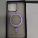 MAGIC JOHN Magnetic Case for iPhone 14 Pro Max Phone Case [Compatible with Magsafe] [with Magnetic Mental Stand][Military Grade Shockproof][Anti Yellowing] Translucent Matte Back with Soft Edge,Purple