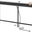 SUPERJARE Console Table with Outlet, 63 Inch Sofa Table with Charging Station, Narrow Entryway Table, Skinny Hallway Table, Behind Couch Table, for Living Room, Plants, Black, 7.9''d x 63''w x 31.5''h