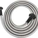 Yanwoo 304 Stainless Steel 10 Feet Short Garden Hose with Female to Female Connector, Water Hose, Metal Hose, Heavy Duty Outdoor Hose (10ft)