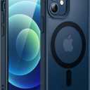 JETech Magnetic Case for iPhone 12 Mini 5.4-Inch Compatible with MagSafe, Translucent Matte Back Slim Shockproof Phone Cover (Blue)
