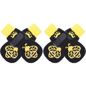 EXPAWLORER Anti Slip Dog Socks to Prevent Licking Paws, Dog Shoes for Hot Pavement, Dog Booties for Small Medium Large Senior Dogs, Traction Control Boots & Paw Protectors for Hardwood Floors (Small (4 Count), Yellow)