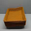 6 Pcs 17.7 Inch Poly Wicker Bread Basket Woven Bread Baskets Rattan Fruit Tabletop Food Basket for Vegetables Restaurant Kitchen Serving Display