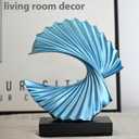 Modern Blue Ocean Wave Sculpture Abstract Resin Statues for Home Decor, Elegant Coffee Table Decor for Living Room, Unique Home Dcor Accents & Art Deco Decor for Office, Shelf, or Entryway
