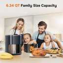 Simple Deluxe 12-in-1 Air Fryer 6.34 Qt, Digital Preset Airfryer with Visible Window, Nonstick and Dishwasher-Safe Basket, Air Fry, Roast, Bake, Dehydrate, Fries, 1700W, Gary