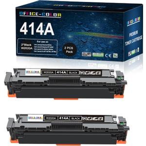 2 Pack Replacement for HP 414A Black Toner Cartridge W2020A for HP Color Laser Pro MFP M479fdw M454dw M454dn M479fdn Toner Printer Ink