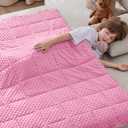 anfie Weighted Blanket Kids(36"x48" 5lbs) Weighted Blanket Cooling Blanket for Sleeping,Throw Size Breathable Blanket with Premium Glass Bead(Pink)