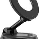 Upgraded Nano Gel Vacuum Magnetic Phone Holder, 360 Adjustable Foldable Magsafe Suction Cup Phone Mount for iPhone [89+LBS Suction+2800gf Magnet] Car Truck Accessories for Men Women