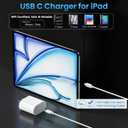 2Pack 20W USB C Charger for iPad Pro 13/12.9/11 inch, iPad A16/10th Generation, iPad Air 11/13 inch/5th/4th, iPad mini 6th/7th, iPad Charger Fast Charging Block with 6.6ft USB C to C Charger Cable