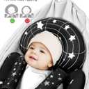 TinlyFinly Newborn Car Seat Insert, Head and Body Support, Reversible Infant Insert Compatible with Baby Carseat, Stroller, Mamaroo Swing, Rocker, Bouncer. Baby Car Seat Cushion - Black MFD 2026/04