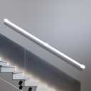 Handrails for Stairs Indoor, 5ft Stair Railing White Metal Staircase Hand Rails/Modern Wrought Iron Handrail, Industrial Wall Mounted Handrails Outdoor for Loft Porch Deck