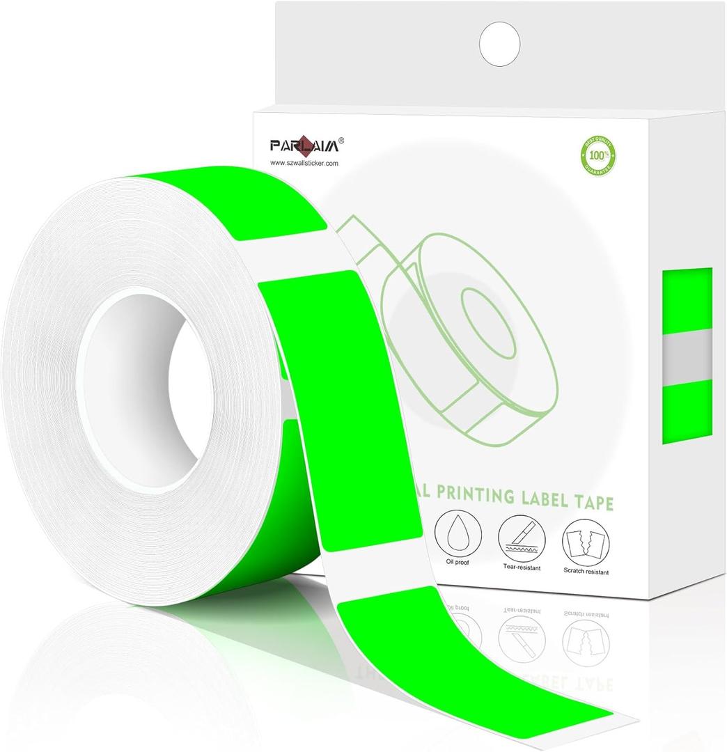 PARLAIM Label Maker Tape Adhesive GreenLabel Paper 0.55"X1.57" (14 X 40mm) 160Labels/Roll, Compatible for D30 Label Printer, Thermal Paper for for Home Office Small Business