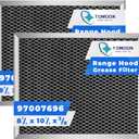 Range Hood Filter 97007696 41F 10.5 x 8.75 Replacement for Bro.an Range Hoods - Aluminum Mesh Charcoal Combo - Replace 97007996, WB2X10700, 50187, 97005687|2 Pack by TOMOON