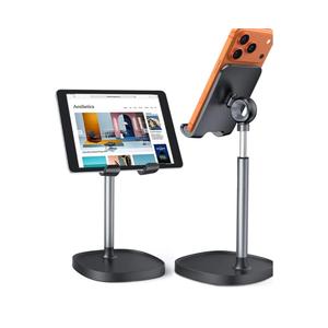 LISEN Cell Phone Stand Phone Holder for Desk Office Decor, Office Desk Accessories Women PC Gaming Essentials iPhone Stand Gadgets Men Gifts for Mom Fit OtterBox Case Switch iPad Air Tablet 4-10 in