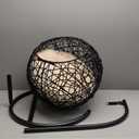 YITAHOME Cat Swing Bed with Stand & Cushion, Cat Egg Chair with Rattan Wicker Appearance, Indoor Hanging Swinging Cat Bed for Cats, Small Dogs, and Small Animals, Black