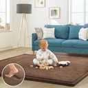 Baby Play Mat for Floor Nursery Rug Muscle Mat Area Rug Playroom Rug 59"x59" Playpen Mat Memory Foam 1.3" Thick Crawling Mat for Babies,Toddlers, Infants, Kids,Chestnut
