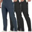 3 Pack Men's Workout Sweatpants with Pockets,Athletic Gym Tapered Joggers Pants for Men Running Pants, Size S