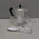 Primula Stovetop Espresso Maker and Handheld Electric Milk Frother Gift Set, Moka Pot for Classic Italian and Cuban Coffee, Cafetera, 6 Espresso Cups, Silver