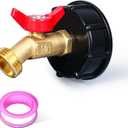275-330 Gallon IBC Tote Tank Adapter,IBC Tote Adapter, 2.44" Fine、2 "Fine, and 2" Coarse Thread,1/2" Male NPT Inlet Threaded Brass Hose Faucet Garden Hose Connector (1/2 Inch IBC Tote Adapter)