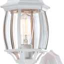16.8 Inch White Outdoor Wall Lights Dusk to Dawn, Outside Wall Sconce for House White Dusk to Dawn Sensor Outdoor Light for Front Door Porch Sconce with Vintage Design