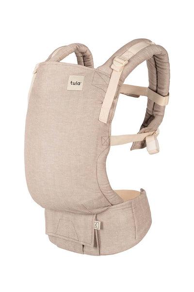 Baby Tula Free-to-Grow Linen Baby Carrier 7-45 lb, Adjustable Newborn to Toddler Carrier, Ergonomic Inward Front and Back Carry, Lightweight, Sand