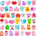 56 Pcs Valentine's Day Luminous Mini Figures 56 Types Valentines Glow in The Dark Miniature Love Heart Resin Animanl Tiny Duck Figurines for Valentines Party Gifts DIY Craft Dollhouse Scene Decor