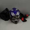 DOT Youth Dirt Bike Helmet for Boys & Girls Ages 5-14, Four Wheeler, Motocross, BMX, MX, UTV, Snowmobile, Go Kart, Racing, Skateboard, Baseball (Large, Blue Cobweb)