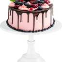 10 inch White Cake Stand: Metal Cake Holder Stand - white cupcake stand For Wedding Reception Birthday (White)
