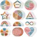 ZOIIWA 96 Pcs Breath Calm Anxiety Sensory Stickers Reusable Tactile Textured Mindfulness Sticker Fidget Silent Adhesive Sensory Strips for School Office Adult Teen Kid Tension Student Classroom Supply