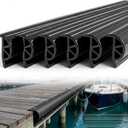 24FT Marine Dock Bumpers,P-Type PVC Dock Bumper Fenders for Horizontal Decks or Piers Protection,Hardware Included, Black
