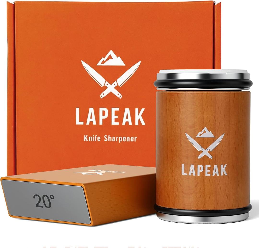 Rolling Knife Sharpener Kit, Knife Sharpener Tool, Knife Sharpening with Diamonds and Ceramic for Steel of Any Hardness, Kitchen, Outdoor & Utility Knives Sharpener with 15 & 20 Magnetic Angle.