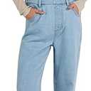 Overalls for Women Loose Fit Denim Overalls Adjustable Strap Jean Jumpsuit Bib Romper 2025 Fall Casual Work Outfits Medium, Washed Azure 