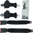 Universal Golf Cart Wheelchair Seat Belt Kit Restraint System, Adjustable & Heavy-Duty, for Yamaha EZGO Club Car Go Kart UTV Aircraft (Black)