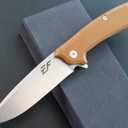 Eafengrow EF223 Folding Knife D2 Blade with G10 Handle Multi Pocket Knife Survival Outdoor Camping Survival (brown)