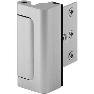 Defender Security Satin Nickel U 10827 Door Reinforcement Lock Add Extra, High Security to Your Home and Prevent Unauthorized Entry 3 Stop, Aluminum Finish - (Pack of 2)