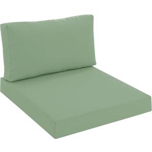 Patio Furniture Cushions Replacement, Outdoor Deep Seat Couch Cushion and Backrest Pillow with Waterproof Removable Cover for Sectional Sofa Set, 25.6 x 25.6 Inch, Sage Green (25.6*25.6 + 25.6*13 In)
