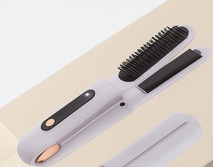 Cordless Hair Straightener Brush 3 in 1,Cordless Rechargeable Hair Straightener Comb Clip 5000mAh,Portable Travel Straightener,Mini Hot Straightening Comb for Women,Ceramic Coating,Black