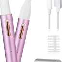 Nose & Eyebrow Trimmer for Women and Men,2025 Rechargeable Ear Razor & Face Shaver,Lady's Painless Portable Facial Hair Removal with Comb, Dermaplane Tool for face,Lips,Body,Leg (Purple) (Pink)