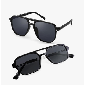 FEISEDY Vintage Aviator Sunglasses B2835+B2752 Grey Lens