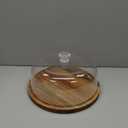 LiTY Cake Stand with Lid, Acacia Wood 12in Round Cake Holder, 2-in-1 Dessert Table Display Set & Charcuterie Board for Cheese, Chips & Dips, Nachos, Fruit Platter, Large Acrylic Cake Dome Cover