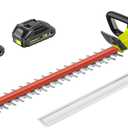 22 inch Hedge Trimmer Cordless with 2 Battery and Charger, 20V Handheld Electric Hedge Trimmer with Dual-Action Blades, Lightweight Bush Trimmer Pruning Shears Grass Cutter Shrub for Garden Yard Tools