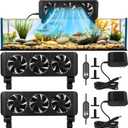 Tujoe 2 Pcs Aquarium Chillers Fan 3 Head Adjustable Fish Tank Cooling Fan with Timer, 5 Wind Speeds, Quiet Operation for Freshwater & Saltwater Tanks