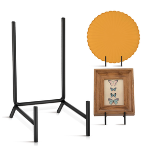 RattanView 2 Pcs Plate Holder Easel Display Stand  Metal Iron Picture Frame Holder Stand Black Tabletop Easels for Display Pictures, Decorative Plate, Book, Plaques, Photo, Tabletop Art (8 Inches)