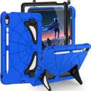 Case for iPad 11-inch A16 11th /iPad 10th Generation 10.9 Inch,10th Generation i Pad Case with Screen Protector Pencil Holder,Heavy Duty Shockproof for i Pad 10.9 Cases, Blue/Black