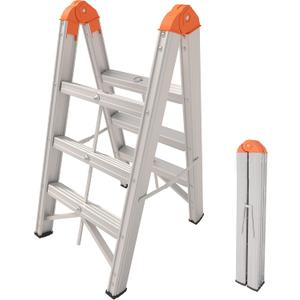 Aparecium Aluminum Foldable Twin Front Collapsible A Frame 3-Step Ladder, Compact Step Stool with Wide Anti-Slip Pedal, EN131, 330lb Capacity
